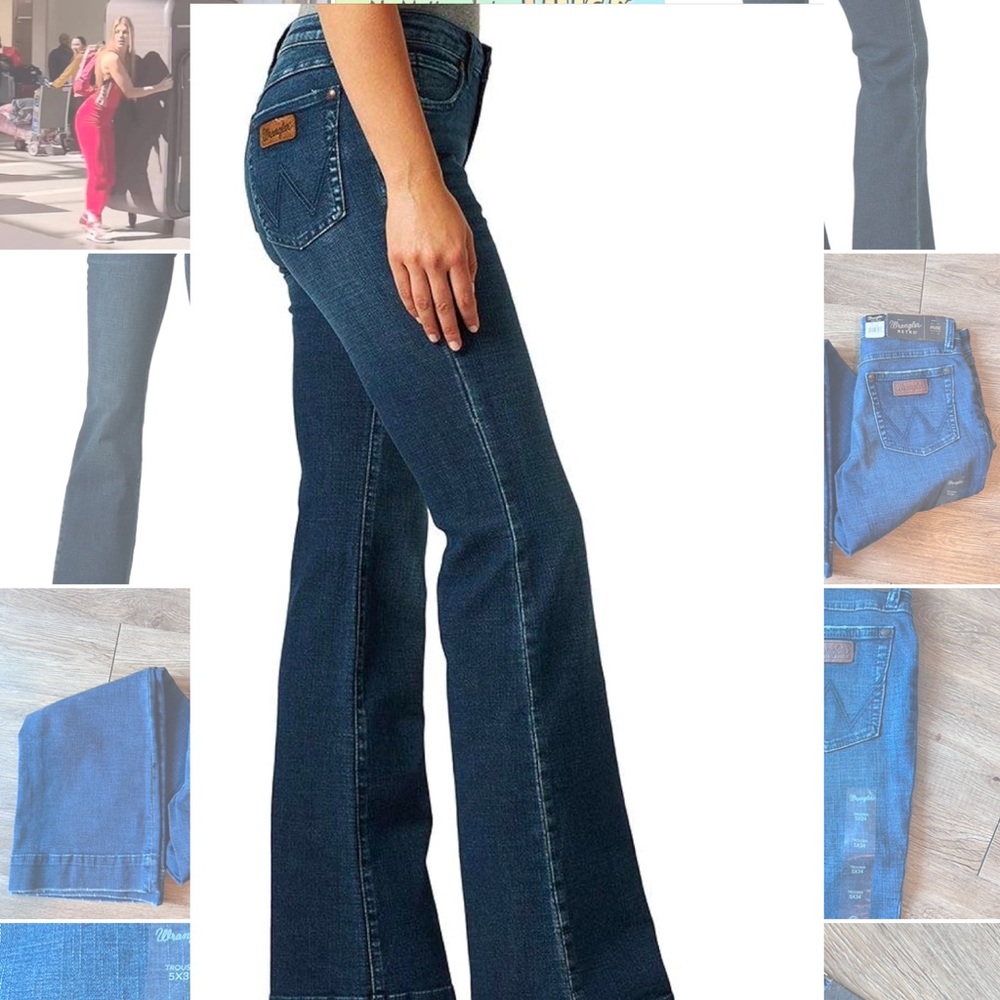 Wrangler Womens Retro Mae Mid Rise Wide Leg Trouser Jeans. 👖 - Picture 2 of 16